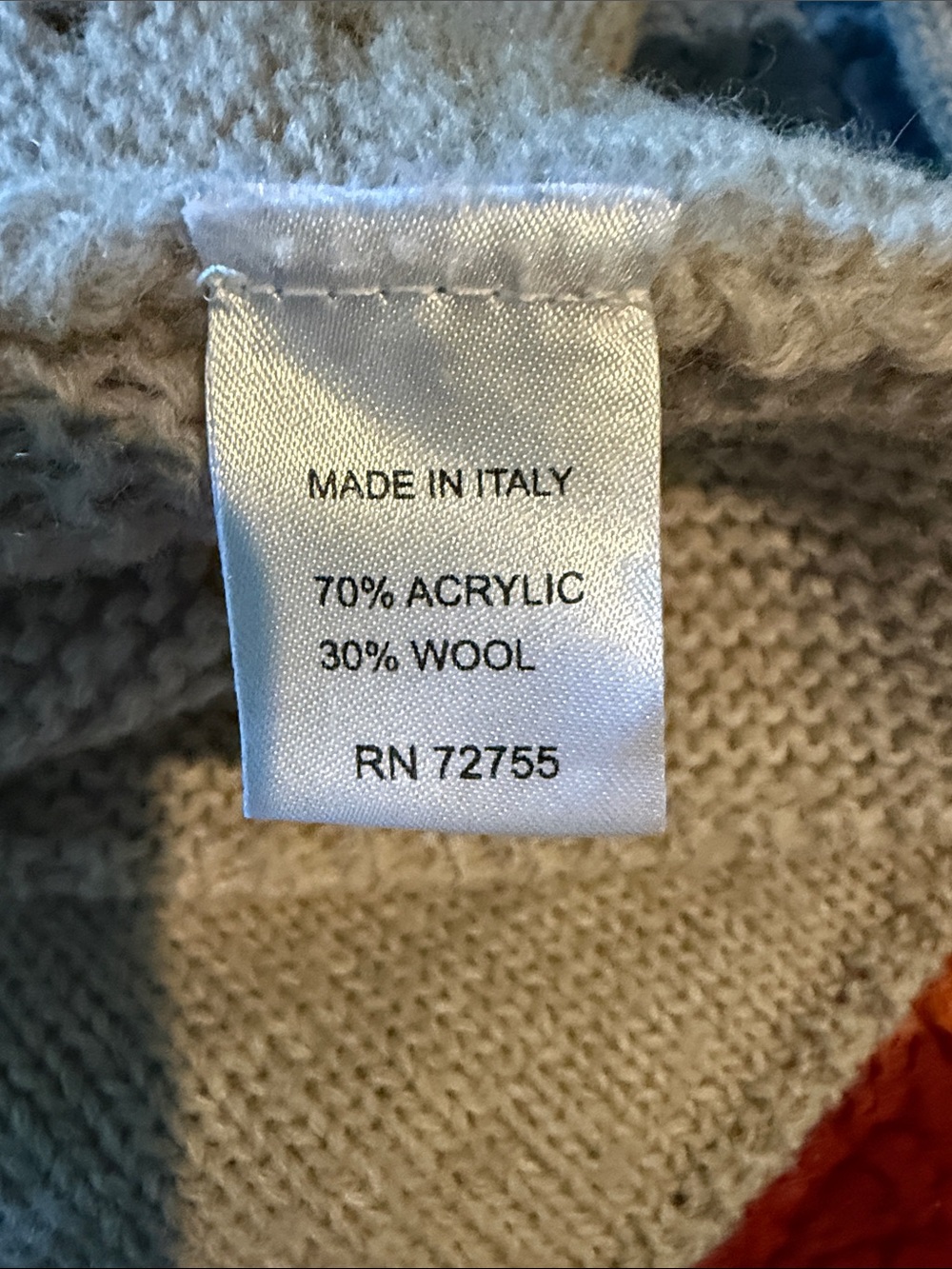 Light Tan Scoop Neck Knit Sweater - Classic Everyday Pullover. Italy, wool blend